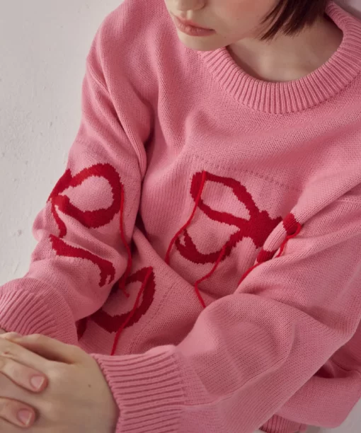 RONRON VINTAGE HEART RIBBON KNIT - Image 7