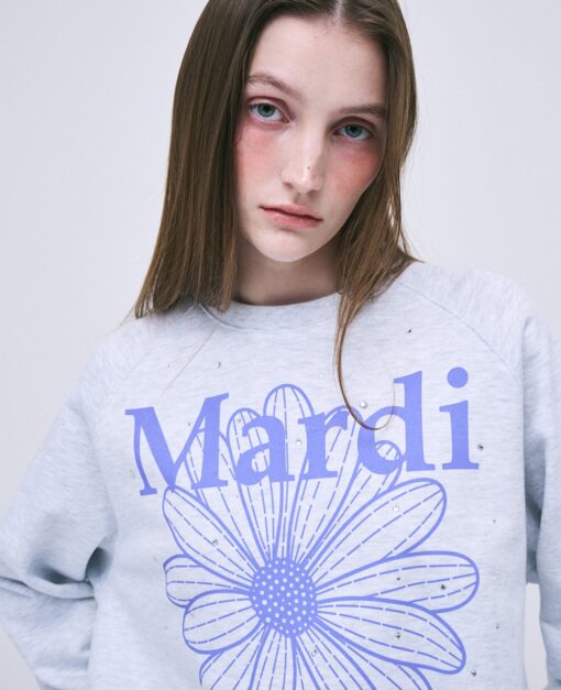 MARDI MERCREDI SWEATSHIRT RAGLAN FLOWERMARDI STONE EMBELLISHED - Image 6