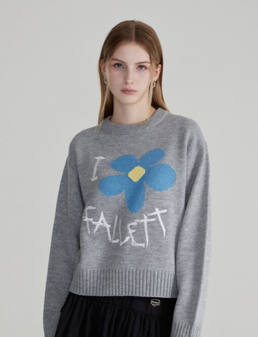 FALLETT DRAWING FLOWER KNIT-4col - Image 2