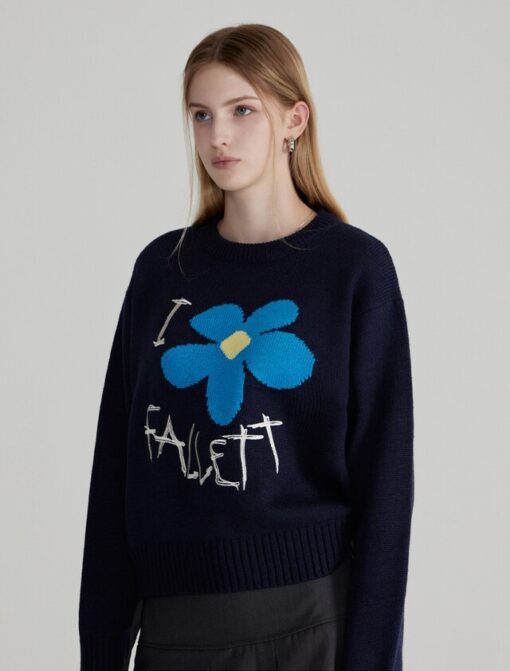 FALLETT DRAWING FLOWER KNIT-4col - Image 4