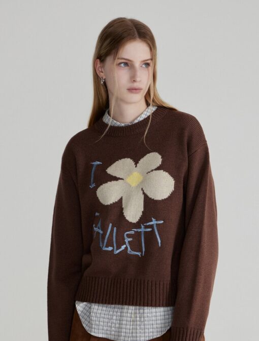 FALLETT DRAWING FLOWER KNIT-4col - Image 5