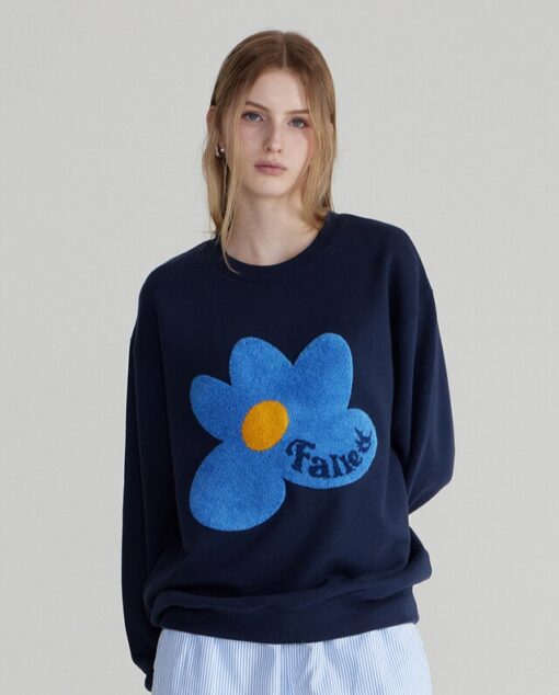 FALLETT BOUCLE FLOWER SWEATSHIRT-2col