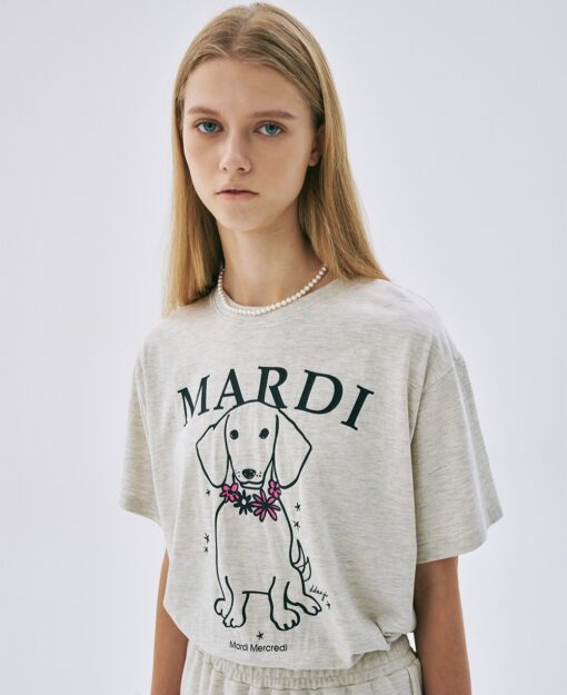 MARDI MERCREDI TSHIRT SWING THE TAIL DDANJI FLOWER NECKLACE-4col - Image 2