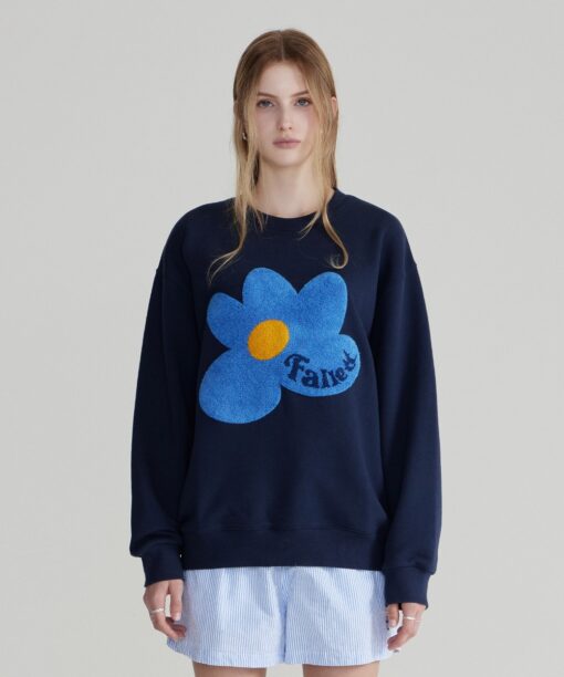 FALLETT BOUCLE FLOWER SWEATSHIRT-2col - Image 3