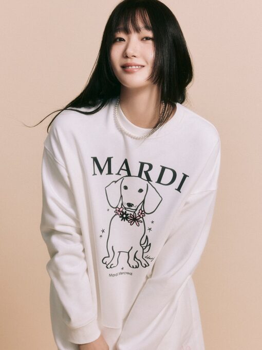 MARDI MERCREDI SWEATSHIRT SWING THE TAIL DDANJI FLOWER NECKLACE