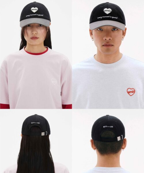 Alternative view of EMIS HEART WAPPEN TONE ON TONE BALL CAP-6col