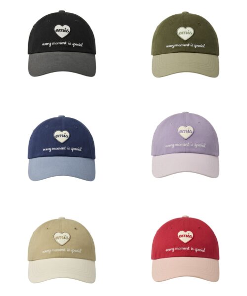 EMIS HEART WAPPEN TONE ON TONE BALL CAP-6col