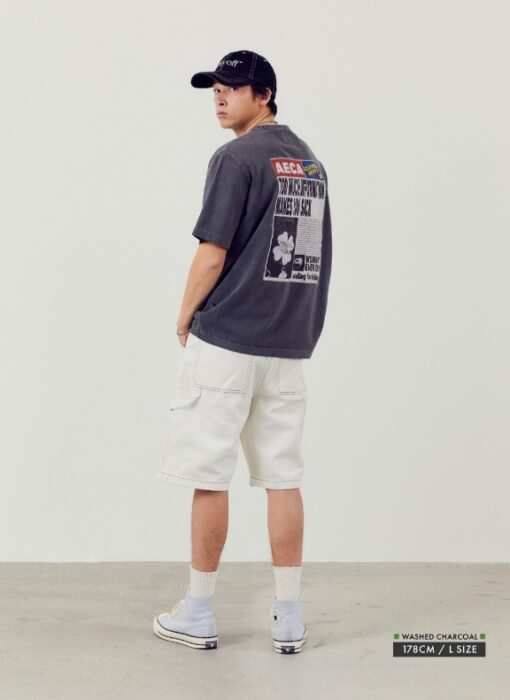 AECA SOCIAL BALANCE HALF SLEEVE-WASHED CHARCOAL - Image 5