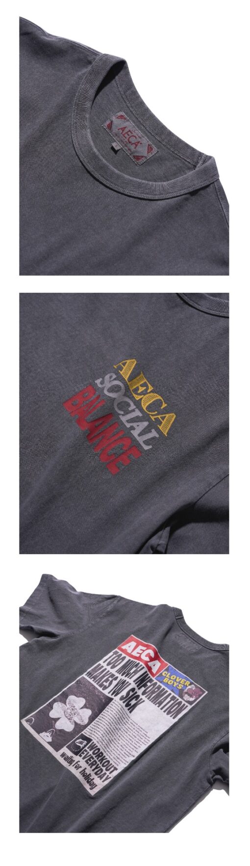 AECA SOCIAL BALANCE HALF SLEEVE-WASHED CHARCOAL - Image 3