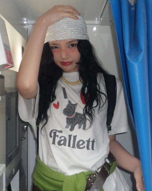 Fallett Puffy Drawing Over Fit Short Sleeve-3col - Image 4