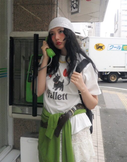 Fallett Puffy Drawing Over Fit Short Sleeve-3col - Image 3