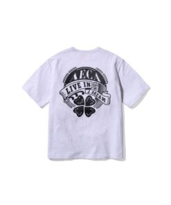 AECA CLOVER STAMP HALF SLEEVE-LIGHT GREY
