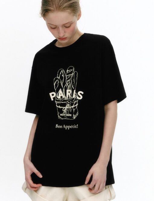 MARIE CLAIRE PARIS BAGUETTE PRINT T-SHIRT - Image 3