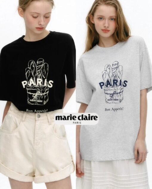 MARIE CLAIRE PARIS BAGUETTE PRINT T-SHIRT