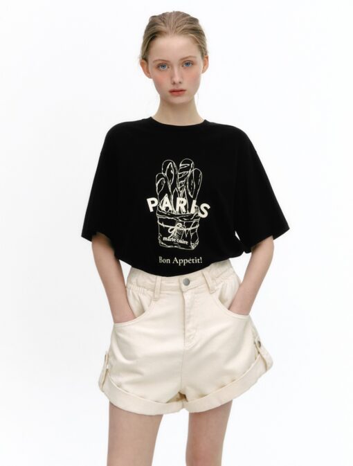 MARIE CLAIRE PARIS BAGUETTE PRINT T-SHIRT - Image 2