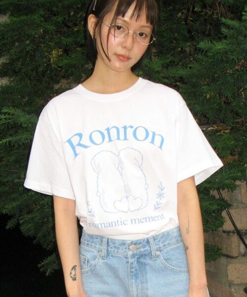 RONRON PUPPY TAILS BASIC FIT T SHIRT-2col