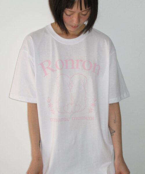Alternative view of RONRON PUPPY TAILS BASIC FIT T SHIRT-2col