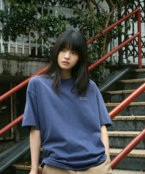 Alternative view of MINIMAL PROJECT FLOWER PRINTING SLEEVE T-SHIRT-4col