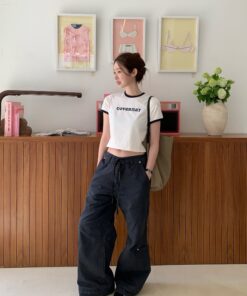 Alternative view of COVERNAT WOMEN'S CROP COOPER LOGO RINGER T-SHIRT-3col