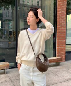 Alternative view of ZOEET PEBBLE MINI TOTE LEATHER BAG-ESPRESSO