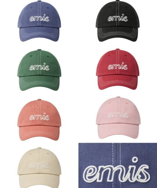 EMIS LETTERING LOGO WHITE STITCH BALL CAP-7col