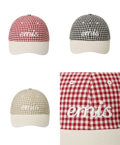 EMIS GINGHAM CHECK BALL CAP-3 colors