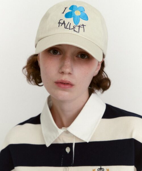 Alternative view of FALLETT DRAWING FLOWER BALL CAP-2col