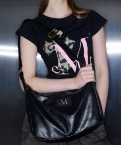 MUCENT MERIN GOLD LINE LEATHER SHOULDER BAG-2 COLORS