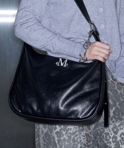 MUCENT POT DOUBLE WRINKLE LEATHER SHOULDER BAG-2 COLORS