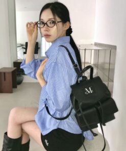 MUCENT AREN TWO POCKET LEATHER MINI BACKPACK