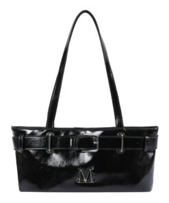 Alternative view of MUCENT SENTIC METAL LOGO FRONT BELTED LEATHER SHOULDER BAG