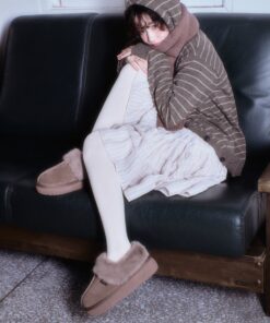 Alternative view of ROCKFISH WEATHERWEAR CLOUDY FLATFORM FUR MULES - MOCHA BROWN[하지수 PICK]