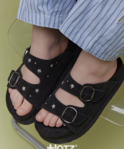 Alternative view of OTZ TOPI TWO STRAP SLIDES-Star Embroidery