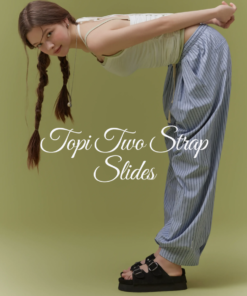 OTZ TOPI TWO STRAP SLIDES-Star Embroidery
