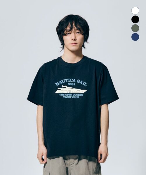 Alternative view of NAUTICA COASTAL LETTERING S/S TEE 574-4 colors