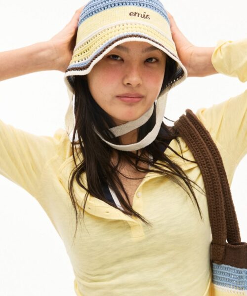Alternative view of EMIS STRIPE KNIT BONNET HAT-2 colors