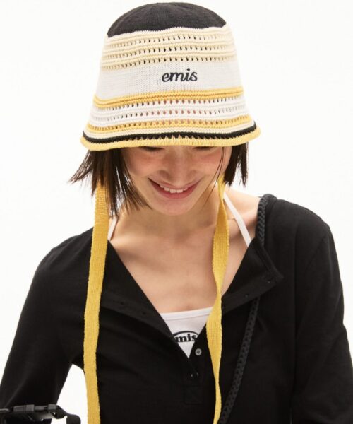 EMIS STRIPE KNIT BONNET HAT-2 colors