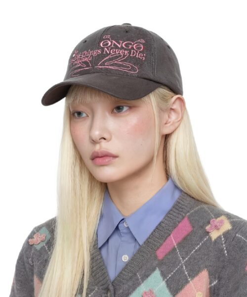 Alternative view of ONGO DENIM FLOWER KNOT CAP-3 colors