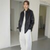MOOD INSIDE UTILITY SINGLE BREASTED LEATHER HALF COAT-2 colors - Image 4