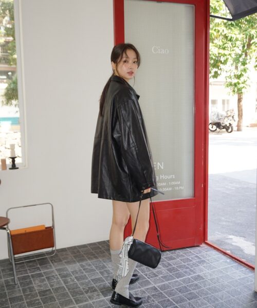 Alternative view of MOOD INSIDE HYDE LRATHER CAR COAT